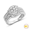 14KW 1.50CTW DIAMOND V-PRONG CLUSTER RING WITH HAL - Norma's Jewelry