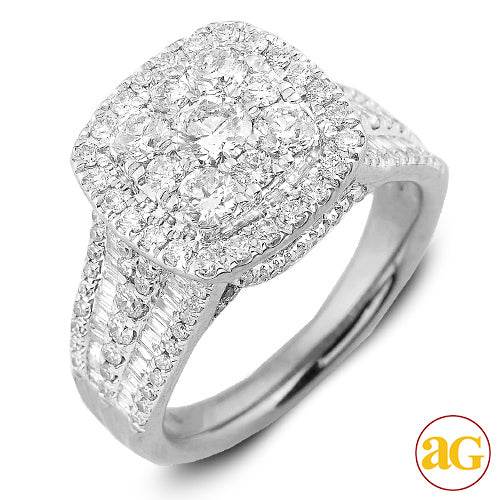 14KW 2.00CTW DIAMOND SQUARE CLUSTER RING - Norma's Jewelry