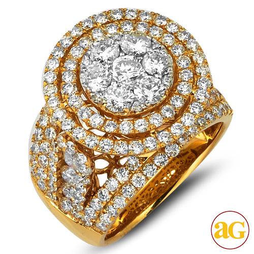 14KY 4.00CTW DIAMOND ROUND CLUSTER HEAD RING WITH - Norma's Jewelry
