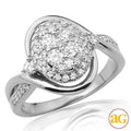 14KW 0.75CTW DIAMOND OVAL DOME CLUSTER RING WITH H - Norma's Jewelry