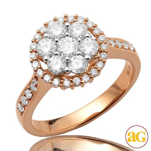 14KR 1.00CTW DIAMOND 7-STONE CLUSTER RING WITH ROU - Norma's Jewelry