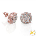 14KR 2.00CTW DIAMOND ROUND CLUSTER EARRINGS WITH H - Norma's Jewelry