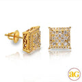 14KY 1.05CTW SQUARE CLUSTER SQ. PRONG EARRINGS - Norma's Jewelry