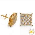 14KY 1.50CTW SQUARE CLUSTER DIAMOND SQ. PRONG EARR - Norma's Jewelry