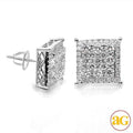 14KW 2.05CTW SQUARE CLUSTER DIAMOND SQ. PRONG EARR - Norma's Jewelry