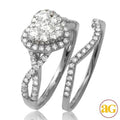 14KW 1.00CTW DIAMOND HEART CLUSTER BRIDAL SET WITH - Norma's Jewelry