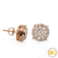 14KR 1.50CTW DIAMOND ROUND CLUSTER EARRINGS WITH - Norma's Jewelry