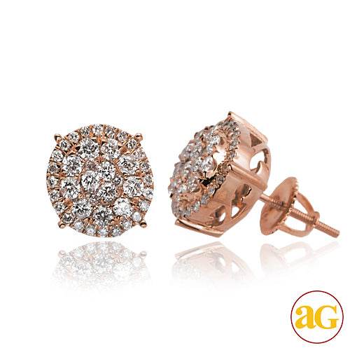 14KR 1.00CTW DIAMOND ROUND CLUSTER EARRINGS WITH - Norma's Jewelry