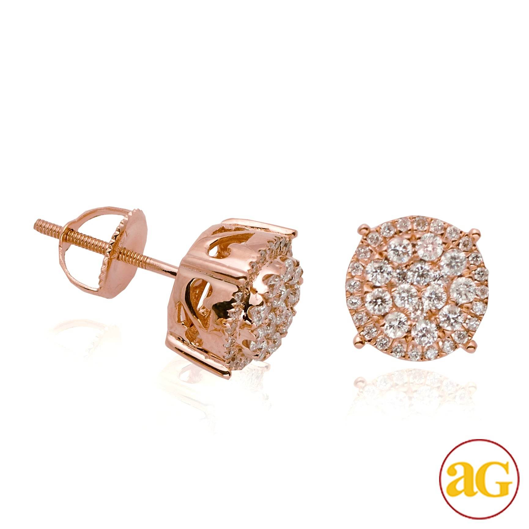14KR 0.65CTW DIAMOND ROUND CLUSTER EARRINGS WITH - Norma's Jewelry