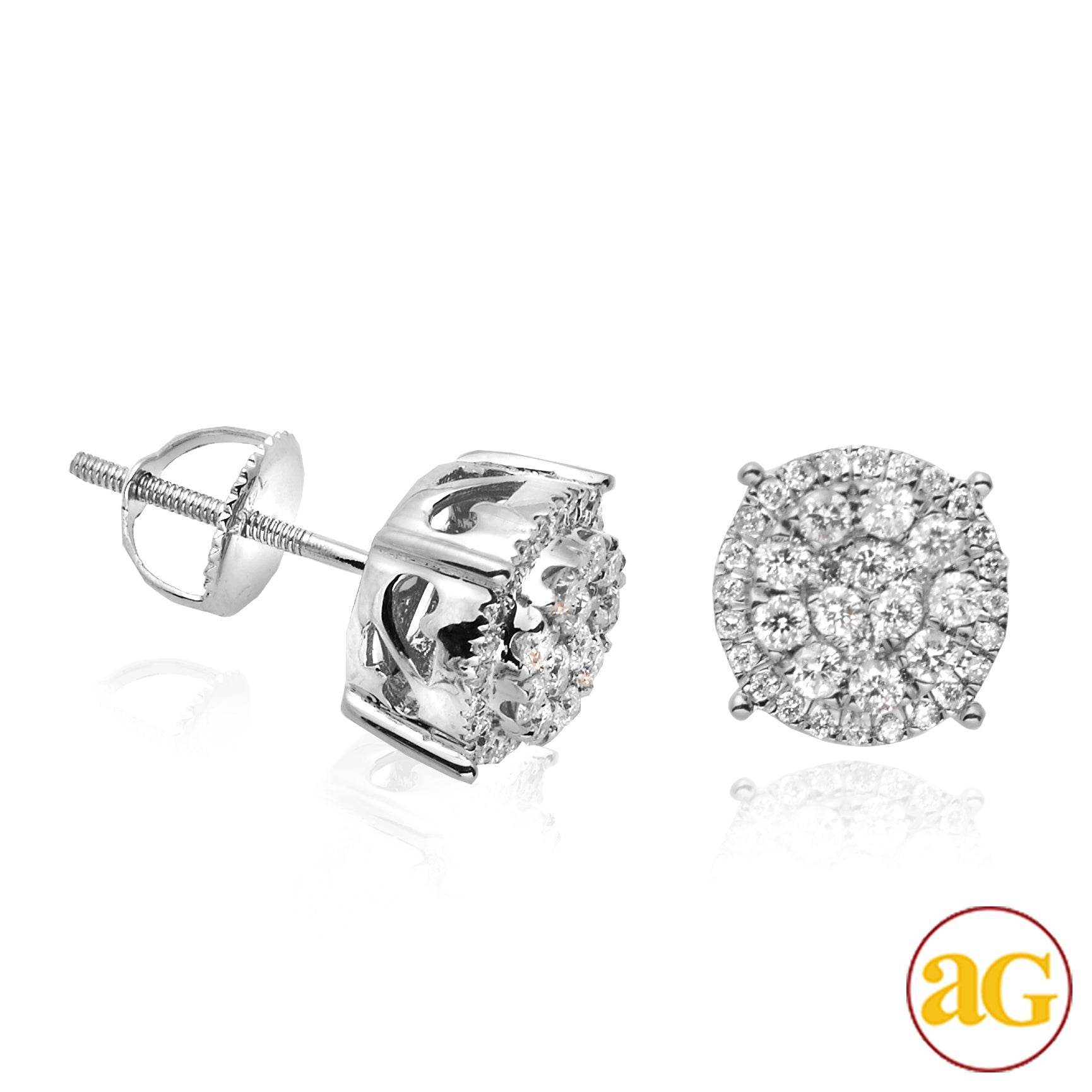 14KW 0.65CTW DIAMOND ROUND CLUSTER EARRINGS WITH - Norma's Jewelry