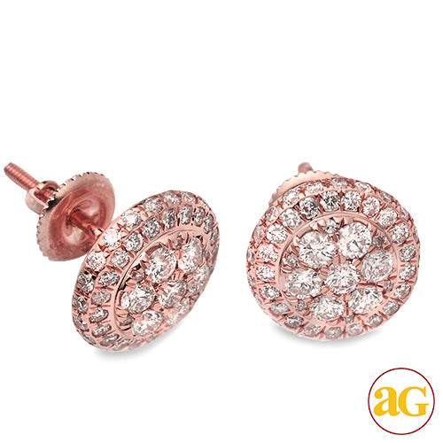 14KR 1.50CTW DIAMOND ROUND CLUSTER EARRING STUDS - - Norma's Jewelry