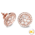 14KR 2.00CTW DIAMOND ROUND CLUSTER EARRING STUDS W - Norma's Jewelry