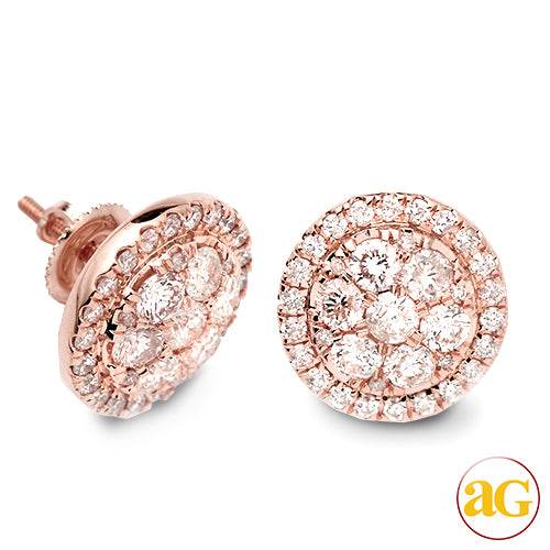 14KR 2.00CTW DIAMOND ROUND CLUSTER EARRING STUDS W - Norma's Jewelry