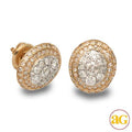 14KY 1.00CTW DIAMOND ROUND DOME CLUSTER EARRING ST - Norma's Jewelry