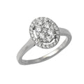 14KW 0.55CTW DIAMOND OVAL CLUSTER RING WITH HALO - Norma's Jewelry
