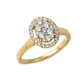 14KY 0.55CTW DIAMOND OVAL CLUSTER RING WITH HALO - Norma's Jewelry
