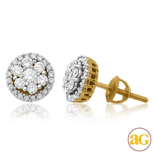 14KY 0.55CTW DIAMOND ROUND CLUSTER EARRING STUDS - Norma's Jewelry