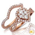 14KR 1.05CTW DIAMOND PEAR CLUSTER RING W/HALO - Norma's Jewelry