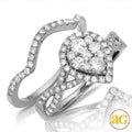 14KW 1.05CTW DIAMOND PEAR CLUSTER RING W/HALO - Norma's Jewelry