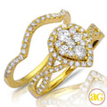 14KY 1.05CTW DIAMOND PEAR CLUSTER RING W/HALO - Norma's Jewelry