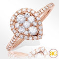 14KR 0.90CT DIAMOND PEAR CLUSTER RING WITH HALO - Norma's Jewelry