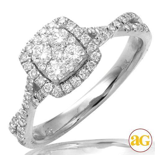 14KW 0.65CTW DIAMOND SQUARE CLUSTER RING - SQUARE - Norma's Jewelry