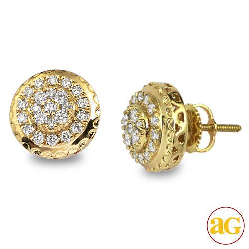 14KY 0.60CTW DIAMOND ROUND CLUSTER EARRINGS - - Norma's Jewelry