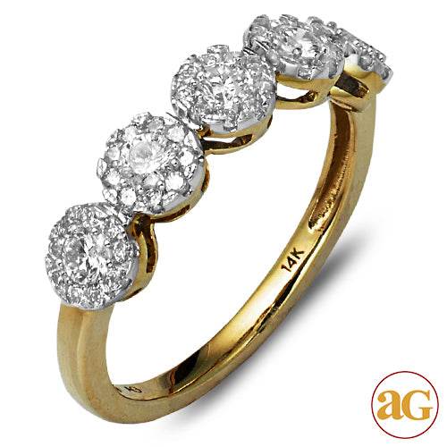 14KY 0.75CTW DIAMOND 5-STONE CLUSTER BAND - Norma's Jewelry
