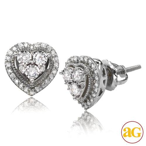 14KW 0.33CTW ILLUSION SET DIAMOND HEART CLUSTER - Norma's Jewelry