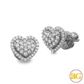 14KW 0.45CTW DIAMOND HEART DOME CLUSTER EARRINGS - Norma's Jewelry