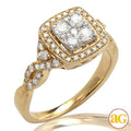 14KY 0.85CTW SQUARE CLUSTER DIAMOND RING - Norma's Jewelry