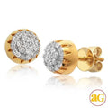 10KY 0.25CTW DIAMOND BULLET SHAPED CLUSTER EARRING - Norma's Jewelry