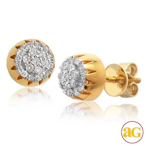 10KY 0.25CTW DIAMOND BULLET SHAPED CLUSTER EARRING - Norma's Jewelry