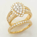 14KY 2.50CTW DIAMOND PEAR CLUSTER BRIDAL SET - Norma's Jewelry