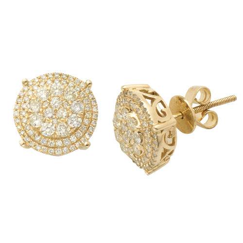 14KY 0.90CTW DIAMOND ROUND CLUSTER EARRINGS - Norma's Jewelry