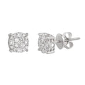 14KW 0.50CTW DIAMOND ROUND CLUSTER EARRING STUDS - Norma's Jewelry
