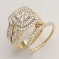 14KY 1.90CTW DIAMOND SQUARE CLUSTER BRIDAL SET - Norma's Jewelry