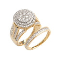 14KY 1.90CTW ROUND CLUSTER DIAMOND BRIDAL SET - 2 - Norma's Jewelry