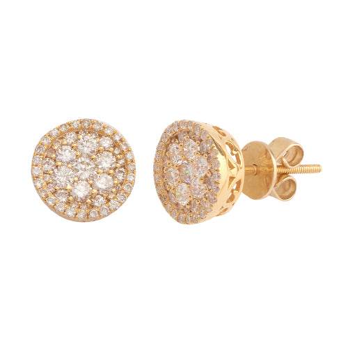 14KY 1.00CTW DIAMOND ROUND CLUSTER EARRINGS - Norma's Jewelry