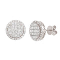 14KW 1.35CTW DIAMOND ROUND 3D CLUSTER EARRINGS - - Norma's Jewelry