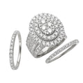 14KW 4.15CTW DIAMOND OVAL CLUSTER BRIDAL SET - Norma's Jewelry
