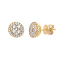 14KY 1.15CTW DIAMOND ROUND CLUSTER EARRINGS - - Norma's Jewelry