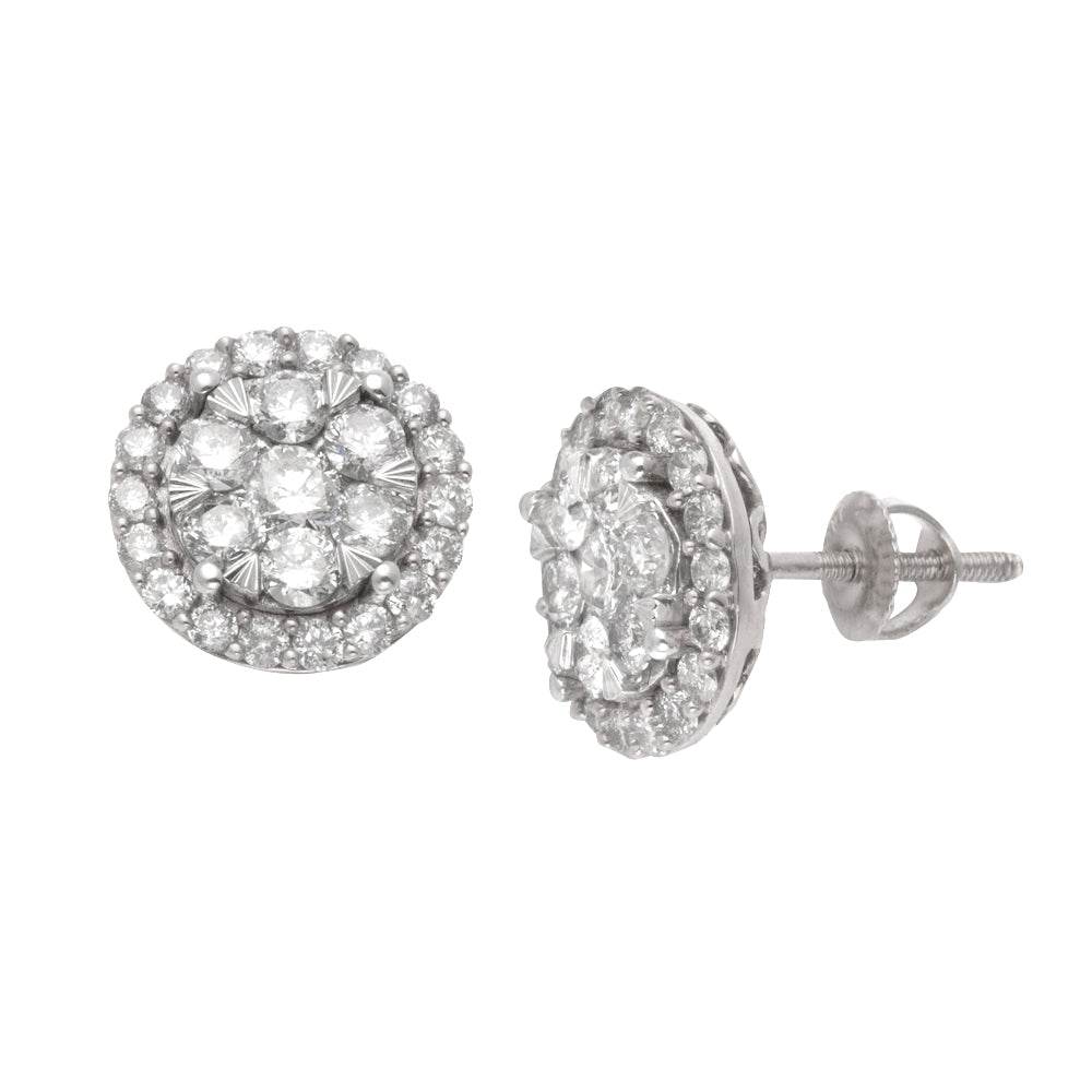 14KW 1.75CTW DIAMOND V-PRONG ROUND CLUSTER - Norma's Jewelry