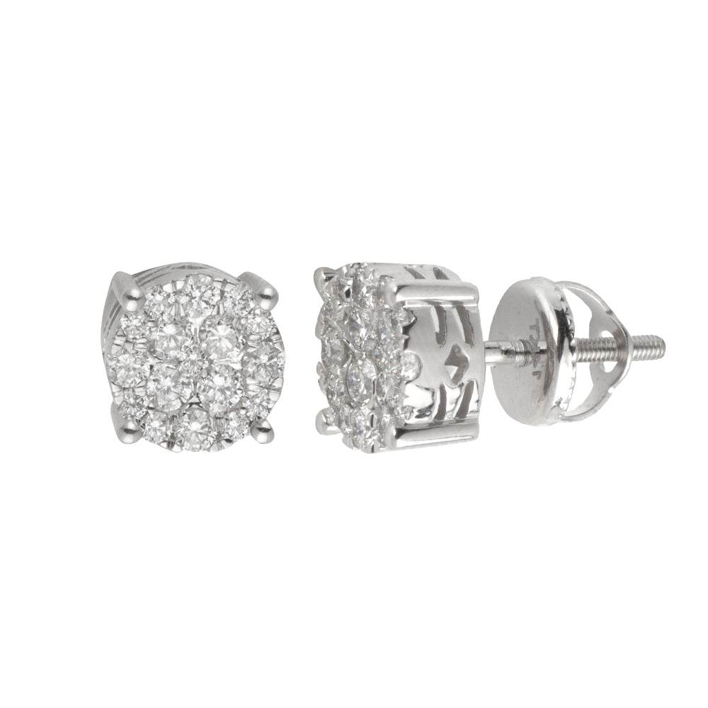 14KW 0.95-1.00CTW DIAMOND ROUND INVERDED CLUSTER - Norma's Jewelry