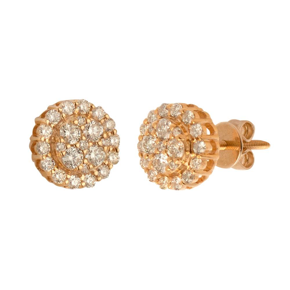 14KR 0.65CTW DIAMOND ROUND CLUSTER EARRING STUDS - Norma's Jewelry
