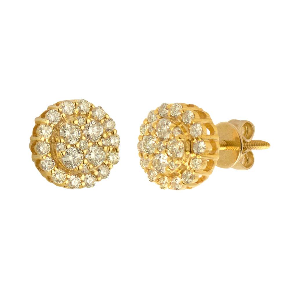 14KY 0.65CTW DIAMOND ROUND CLUSTER EARRING STUDS - Norma's Jewelry