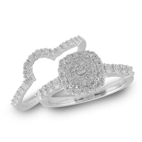 14KW 1.0CTW DIAMOND CLUSTER SET - Norma's Jewelry