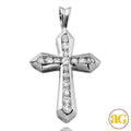 14KW 0.30CTW DIAMOND CHANNEL SET POINTED CROSS PEN - Norma's Jewelry