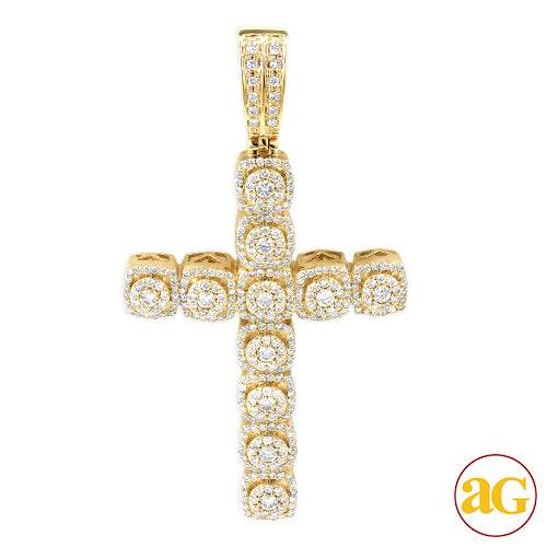 10KY 2.25CTW DIAMOND CLUSTER DESIGN CROSS - Norma's Jewelry