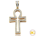 10KY 0.25CTW DIAMOND OPEN ANKH CROSS PENDANT - Norma's Jewelry